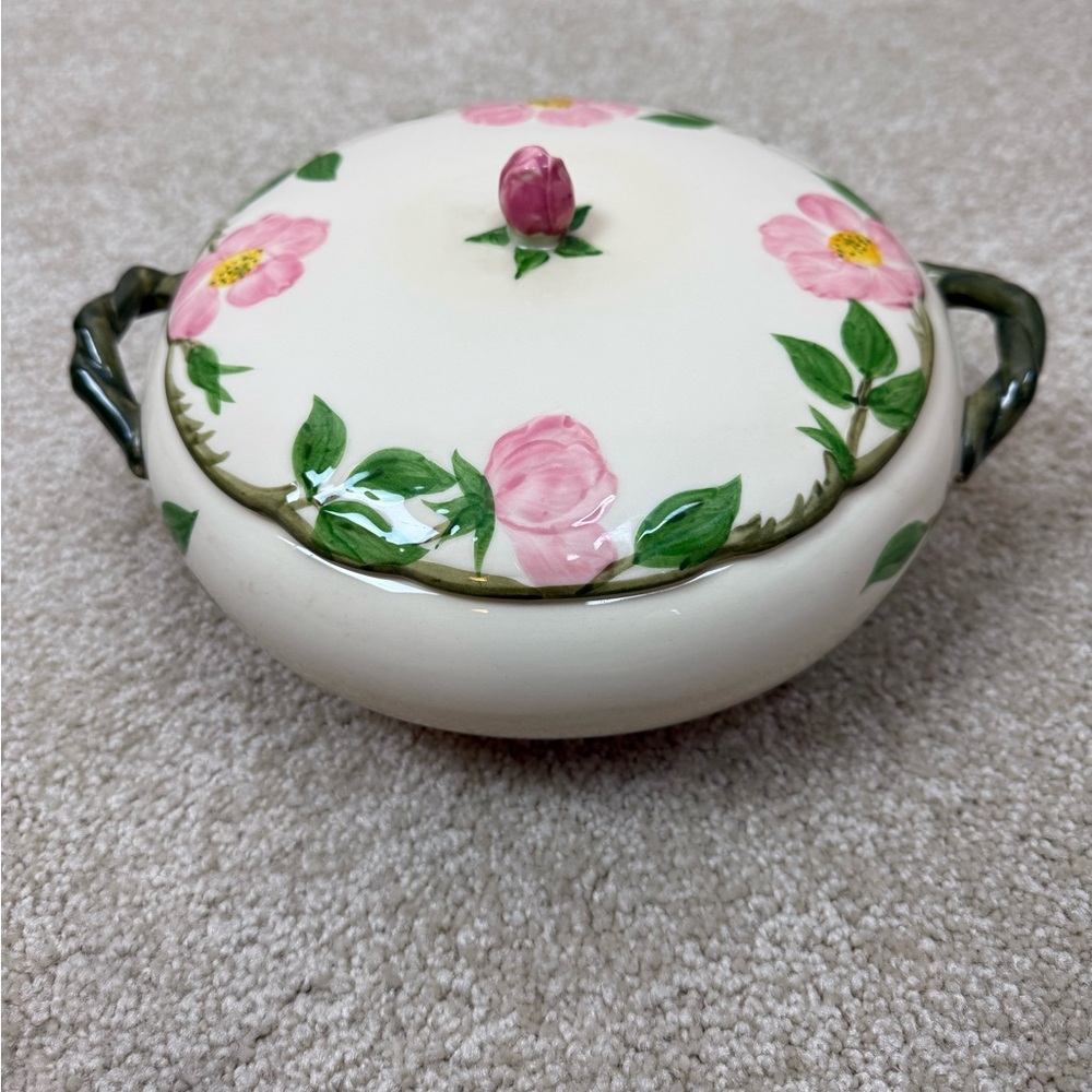 FRANCISCAN | vintage Desert Rose Covered Casserole Dish bowl with lid